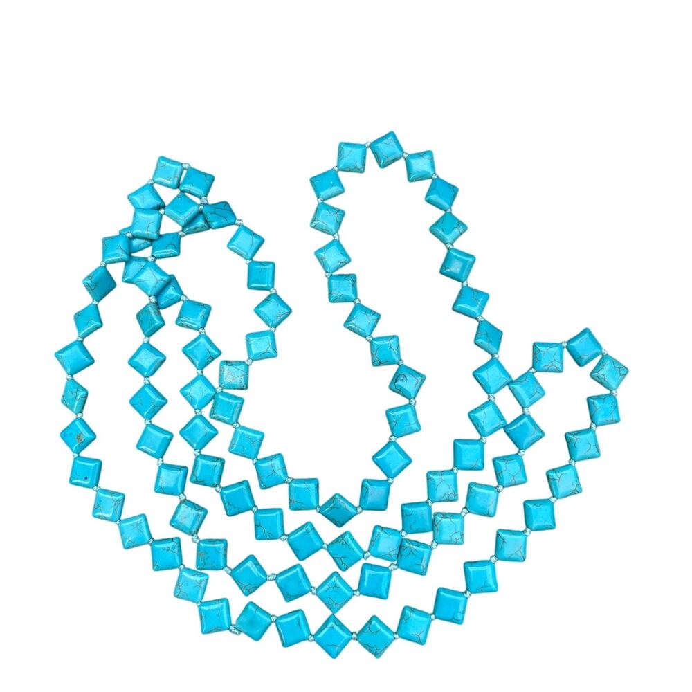 MAYAMAR Genuine Turquoise Beaded Wrap Necklace 24K Gold Plated